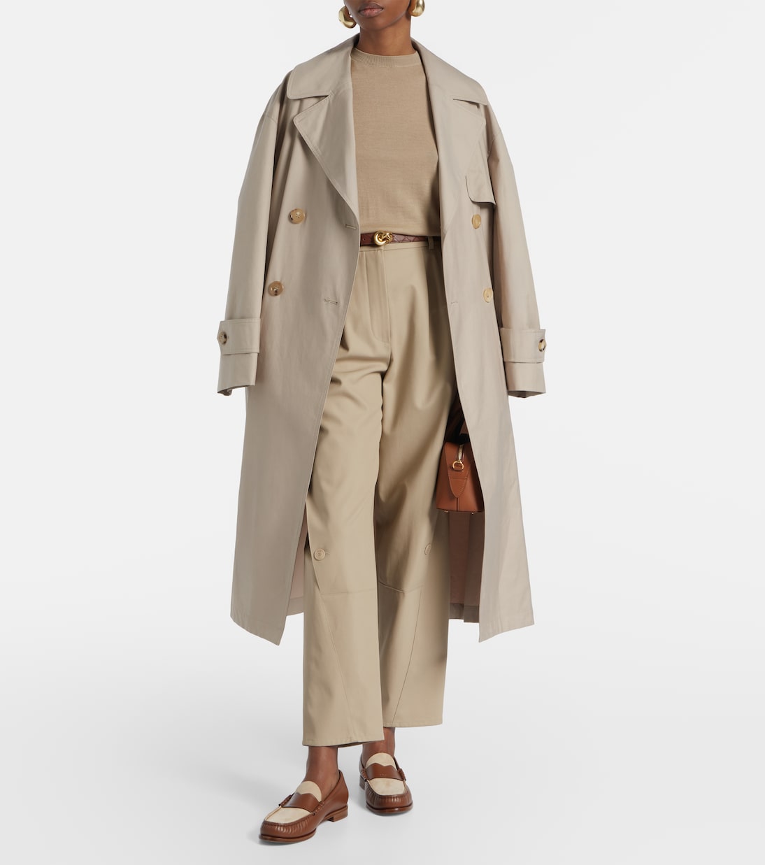 Кожаные лоферы с замшевыми вставками Max Mara, Ambra Marrone — фото 3