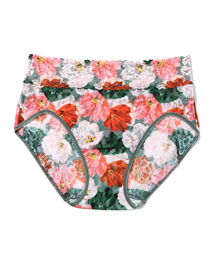 

Женские кружевные трусики-слипы с фирменным принтом Hanky Panky, мультиколор