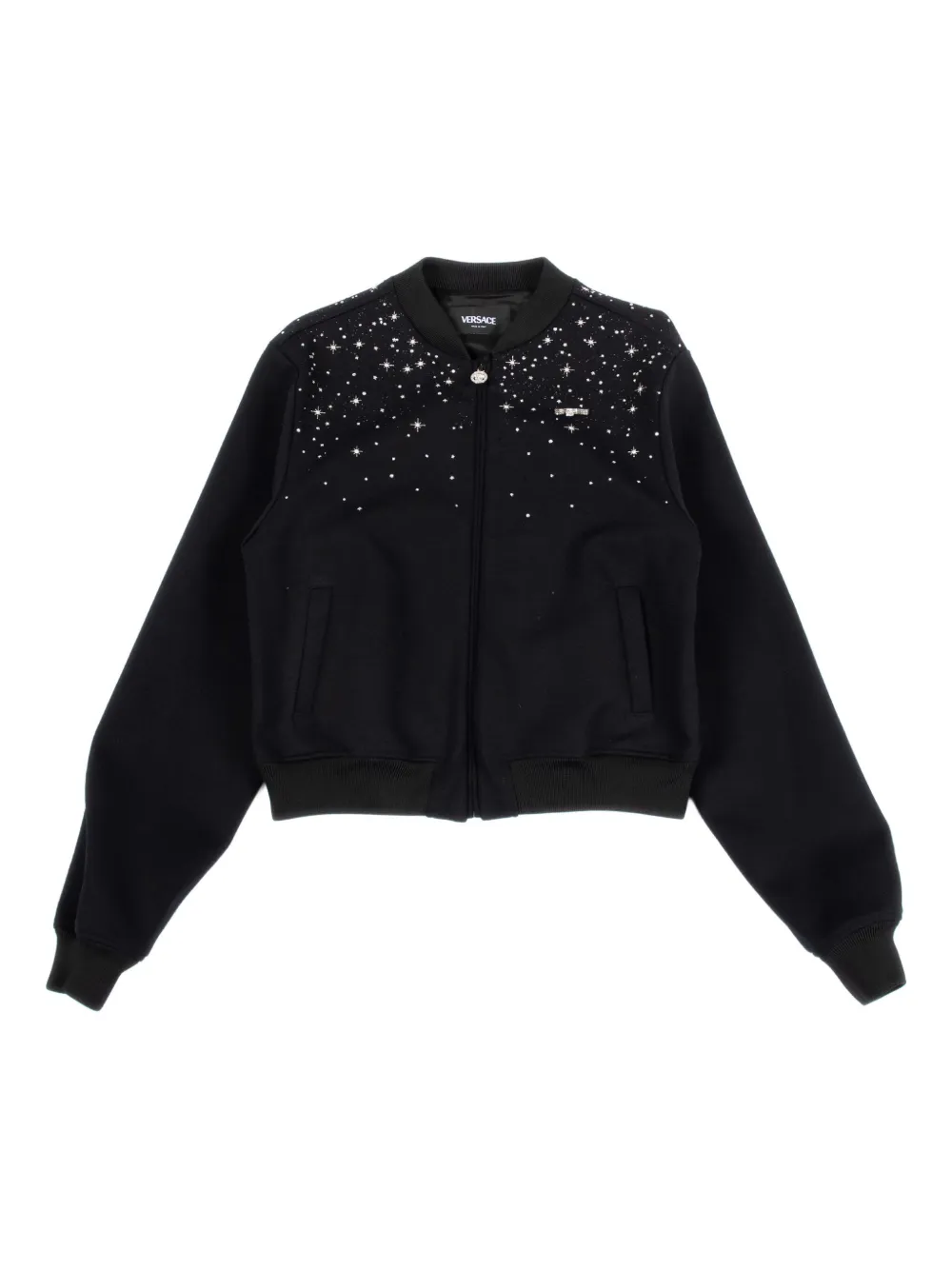 

Куртка-бомбер с отделкой в виде звезд Versace Kids, черный