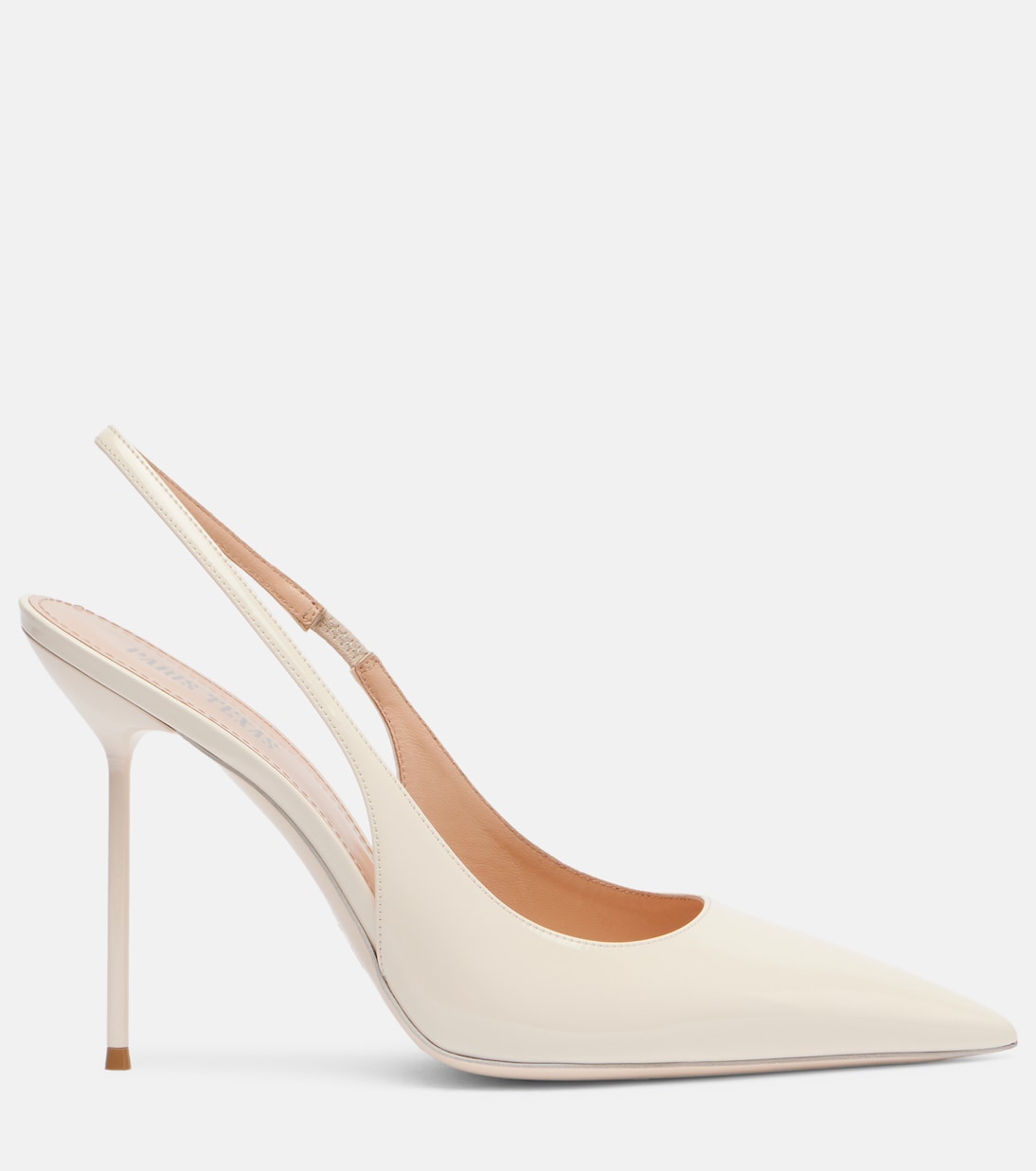 Свадебные туфли Lidia 105 из лакированной кожи с открытой пяткой Paris Texas, Avorio — фото 4