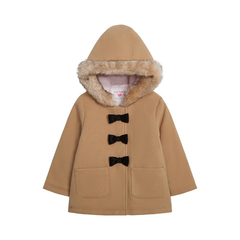 

Модное шерстяное пальто Carter для маленьких и маленьких девочек Carter's, цвет Khaki