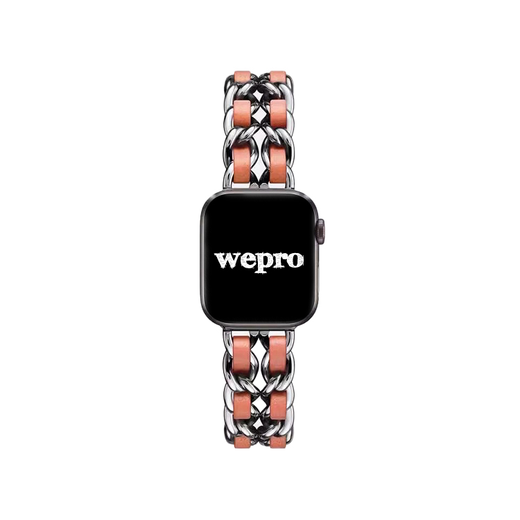 

Wepro Часы Strap Apple Compatibility Metal 49mm, Starlight + orange peel