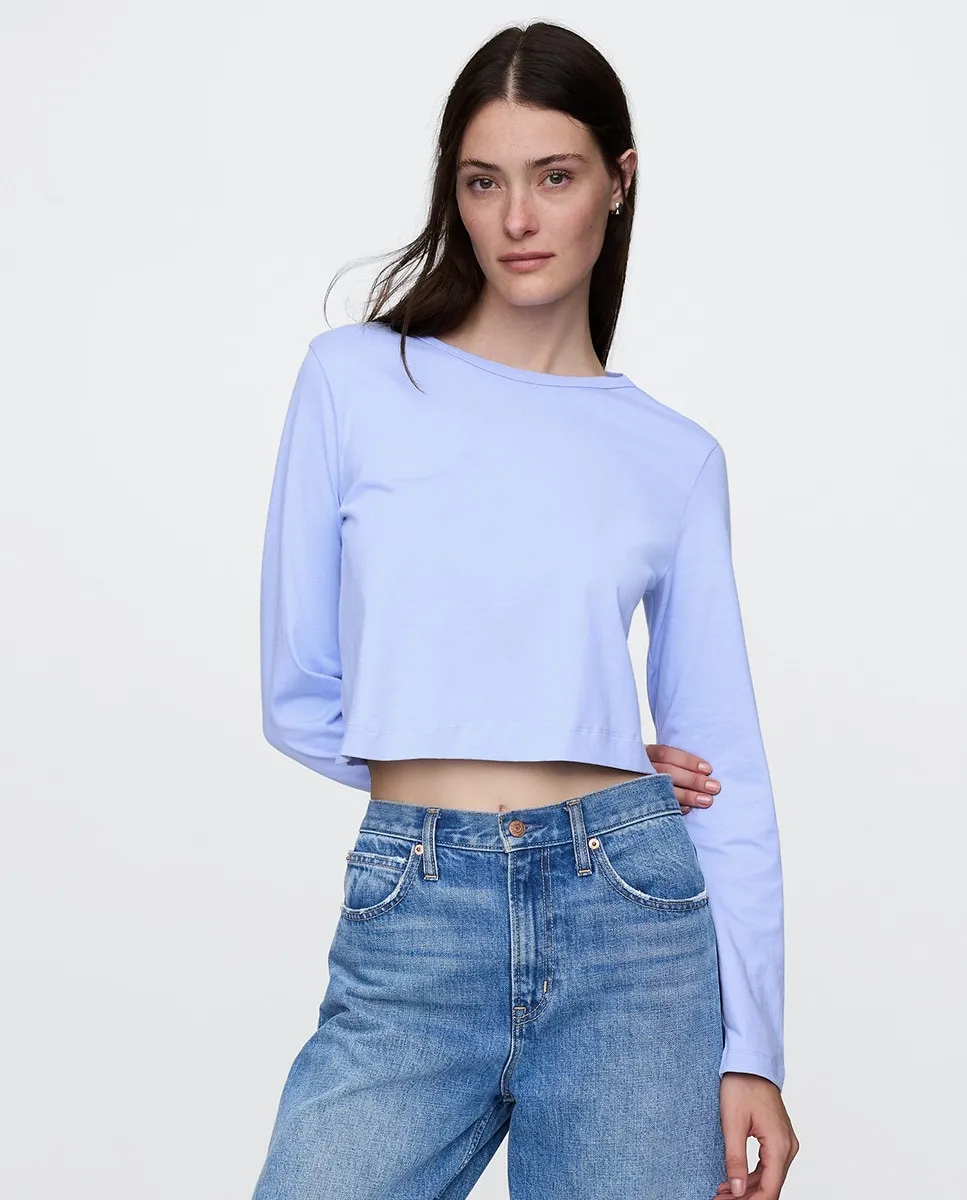 

Женская короткая футболка с длинным рукавом Gap, синий
