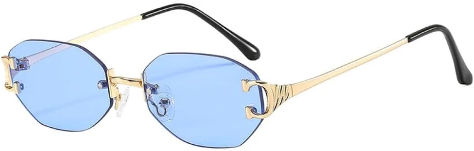 

Ретро-солнцезащитные очки 2027 года для мужчин, винтажные, маленькие, без оправы, модные, для путешествий, панк, металлические, для женщин, UV400 MTZJH, C03