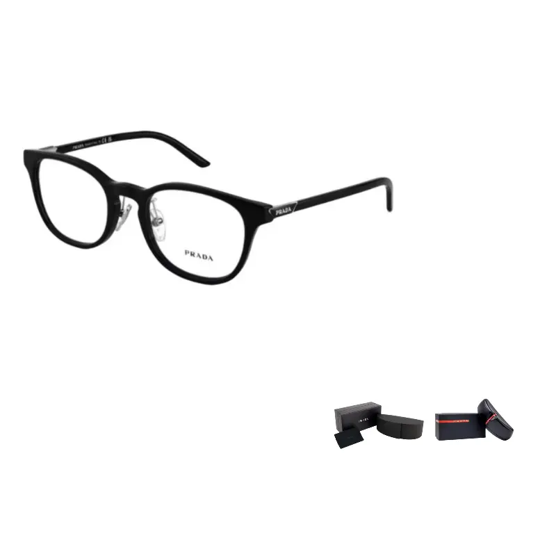 

Prada Оправа для очков прямоугольной формы, унисекс, черепаховый/черный цвет