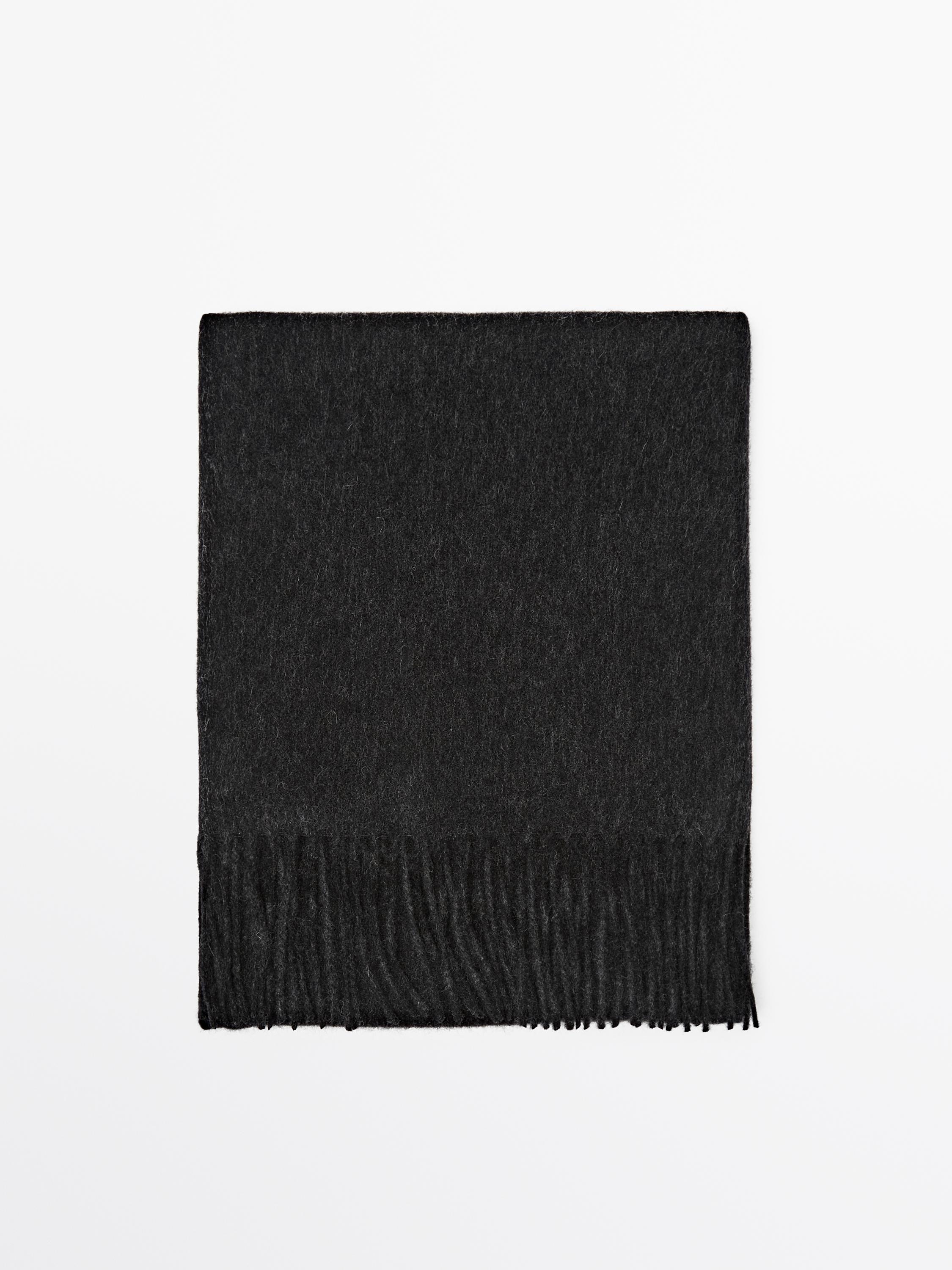 

Шарф из смесовой шерсти Massimo Dutti, темно-серый