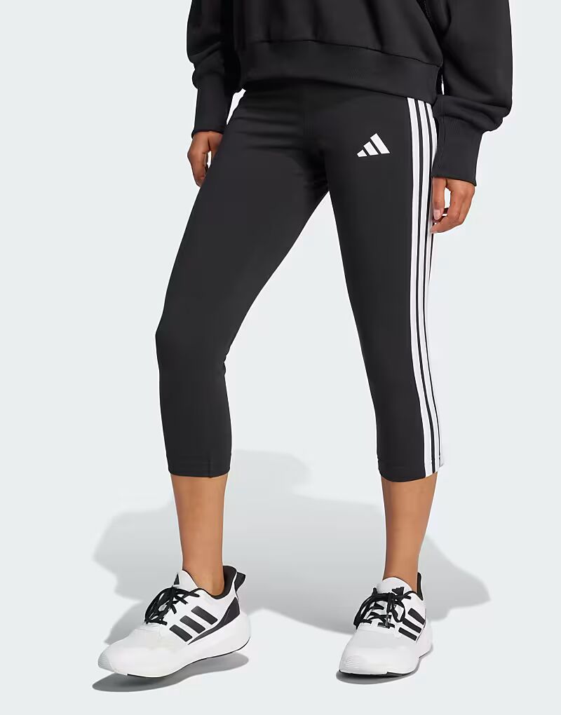 

Леггинсы Performance Essentials с тремя полосками, длина 3/4, черного цвета Adidas Performance