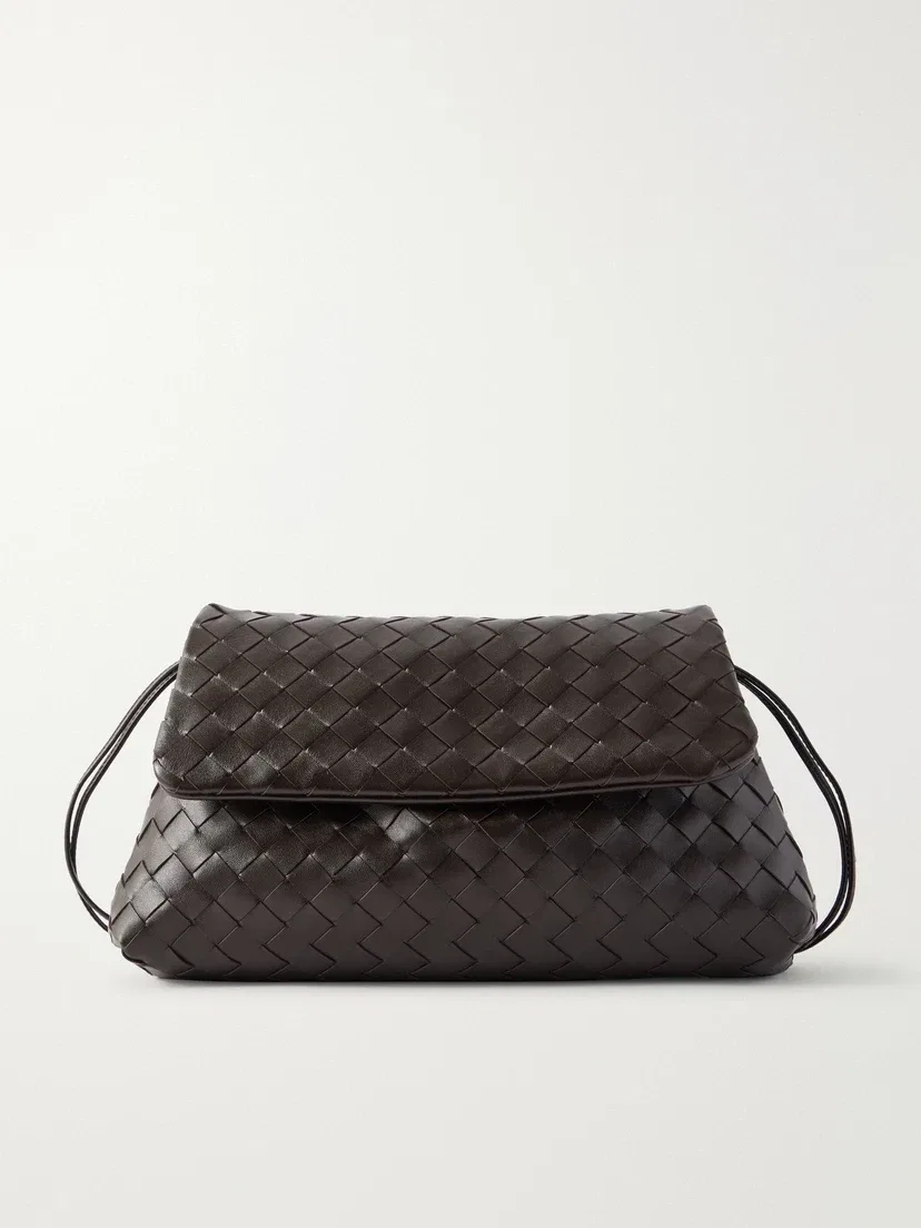 Кожаная повседневная сумка через плечо Intrecciato BOTTEGA VENETA, коричневый