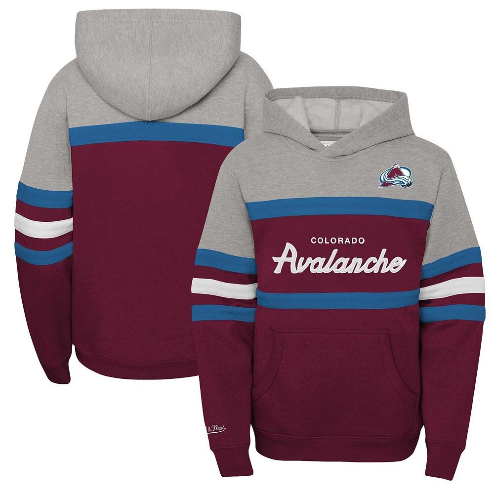 Пуловер с капюшоном Youth Mitchell & Ness Бордовый Colorado Avalanche Head Coach, цвет Ava Med Re — фото 2