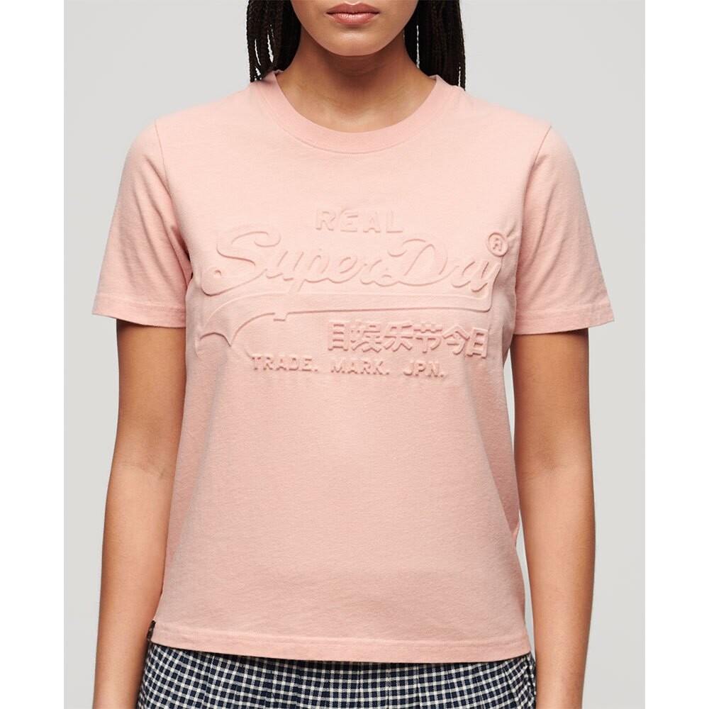 

Футболка с коротким рукавом Superdry Embossed Vl Relaxed, розовый