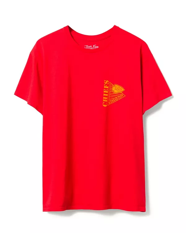 

Унисекс футболка с символикой команды Kansas City Chiefs Drive Tee Junk Food Clothing, красный