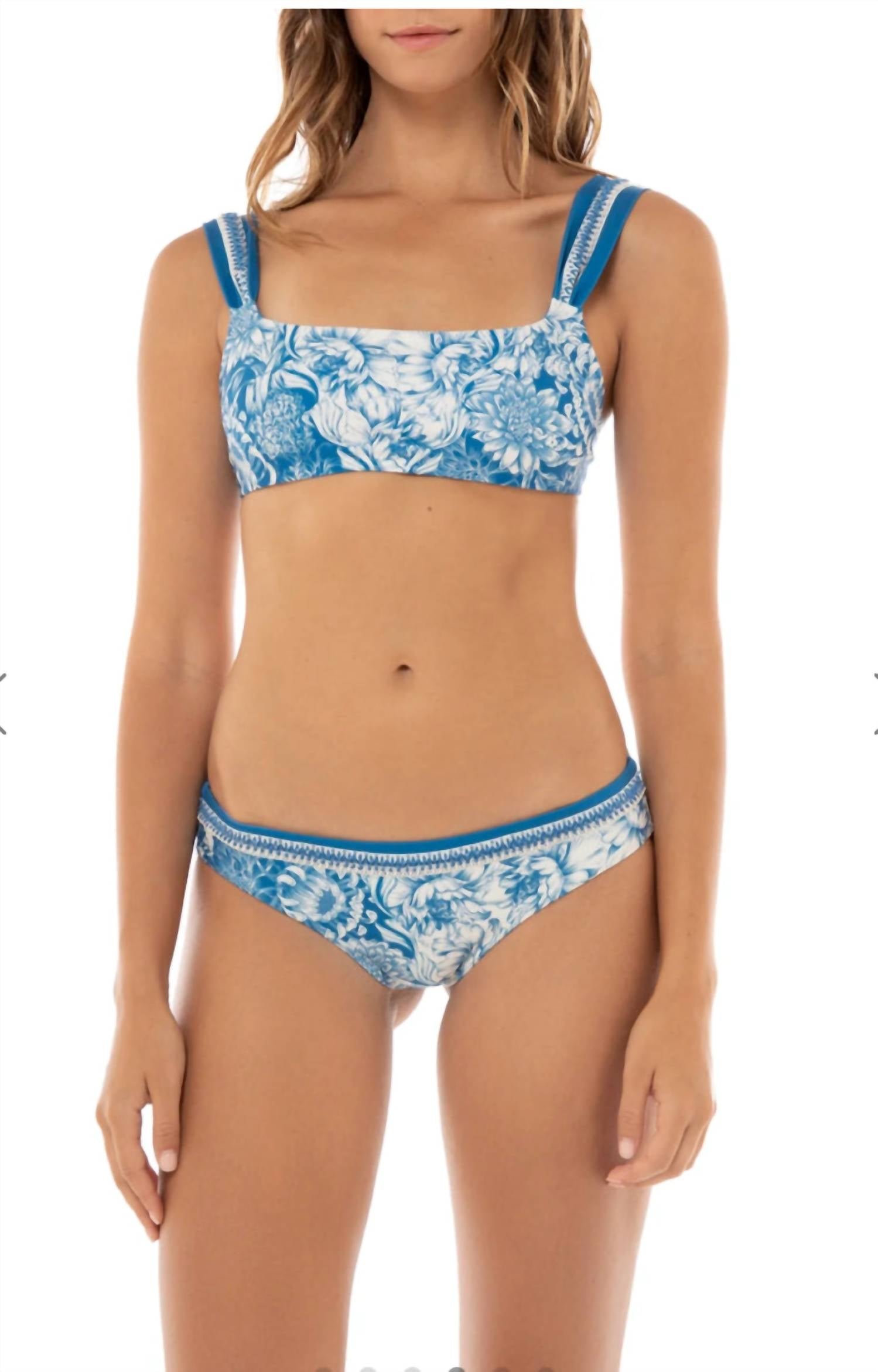 

Плавки бикини Cove в синем цвете, белые Wats Agua Bendita