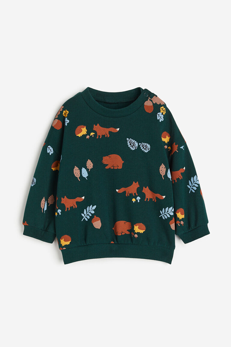 

Хлопковая толстовка H&M, зеленый