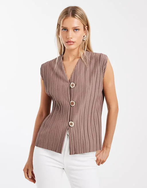 

Бежевый плиссированный жилет River Island