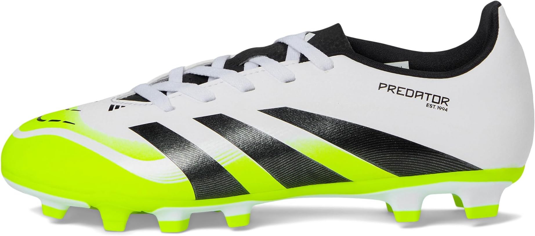 Кроссовки adidas Kids Club Predator Firm Ground/Multi Ground Cleats, цвет White/Black/Lucid Lemon — фото 4