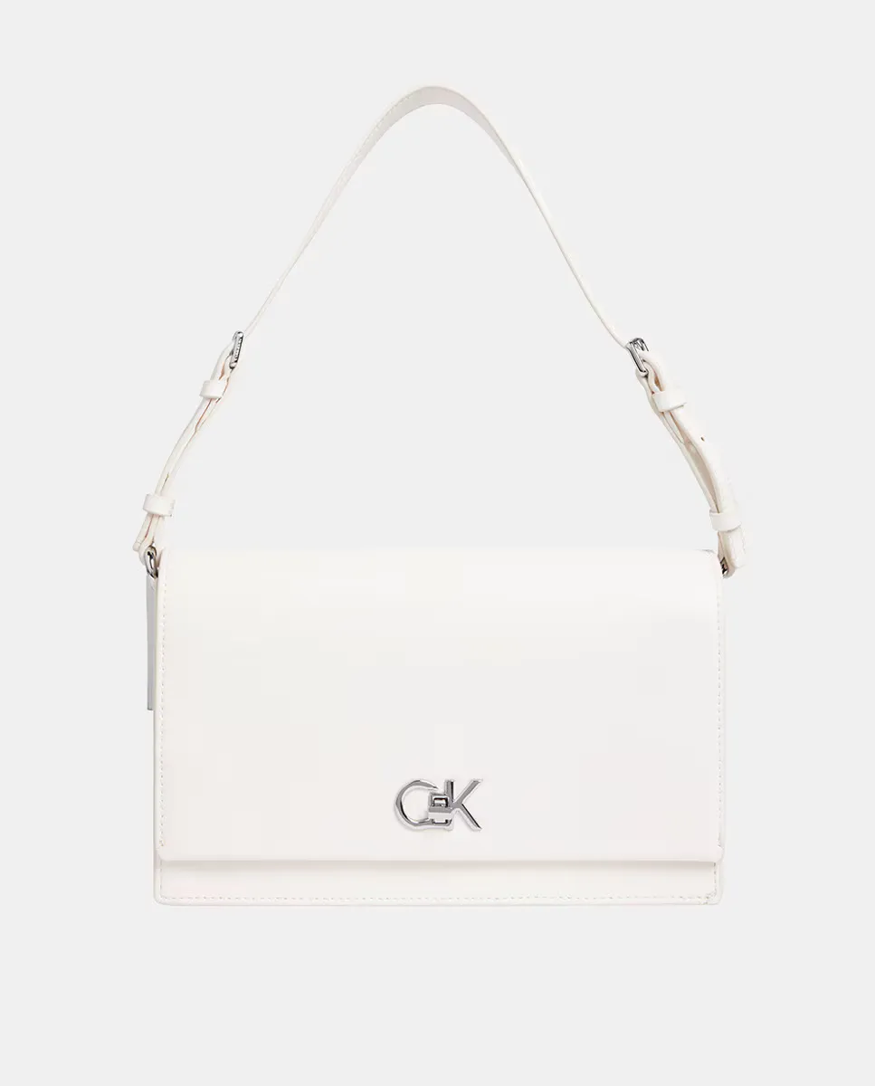 

Сумка через плечо с металлической монограммой Calvin Klein, белый