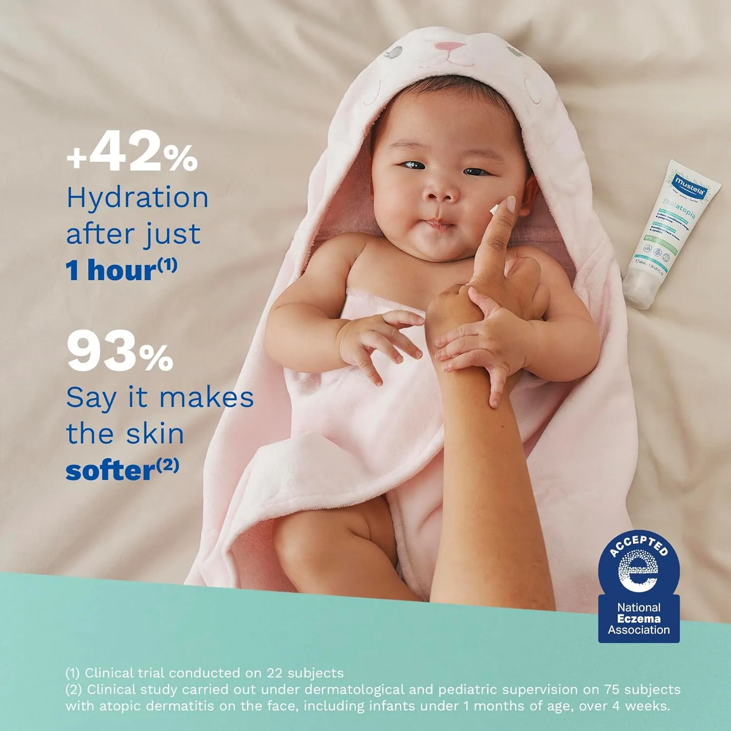Детский увлажняющий крем для лица Mustela Stelatopia для кожи, склонной к экземе, с натуральным маслом авокадо и подсолнечника, без отдушек, 1,35 жидких унции (1 упаковка) 39,9 мл (2 шт.) — фото 4