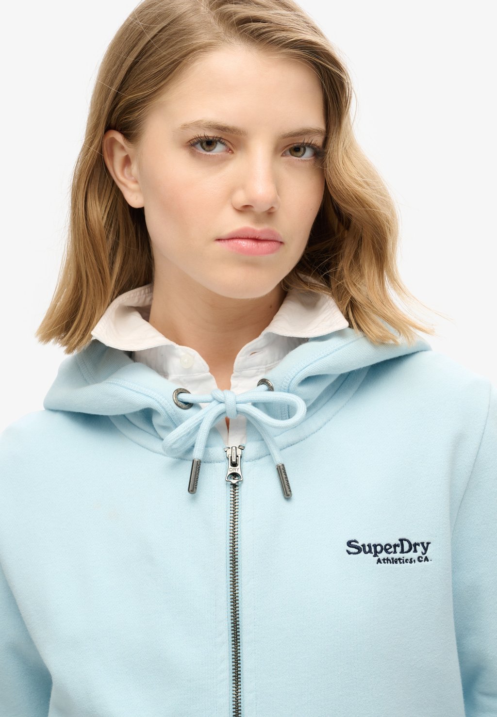 

Толстовка на молнии ESSENTIAL LOGO Superdry, светло-голубой