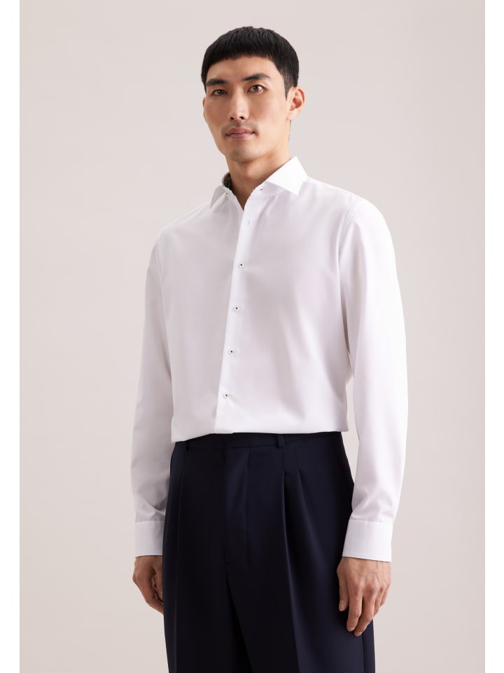 

Seidensticker Деловая рубашка приталенного кроя белого цвета