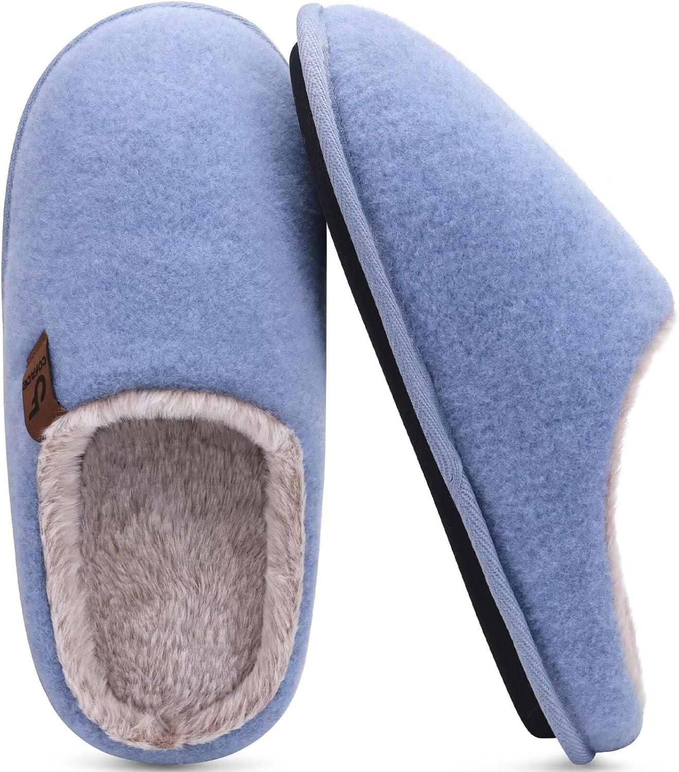 

Мужские уютные тапочки COFACE с амортизирующей мемори-пеной, удобные, с легким подскоком, теплые домашние/шлепанцы с поддержкой свода стопы, резиновая подошва, размер 7-15, светло-голубой