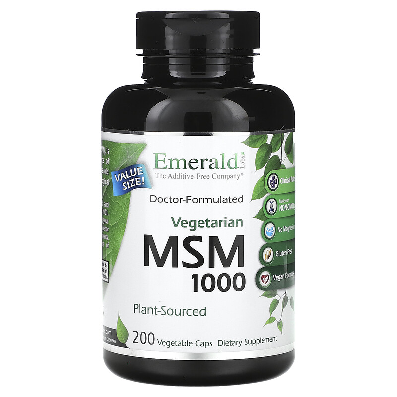 

Emerald Laboratories, MSM 1000`` 200 растительных капсул