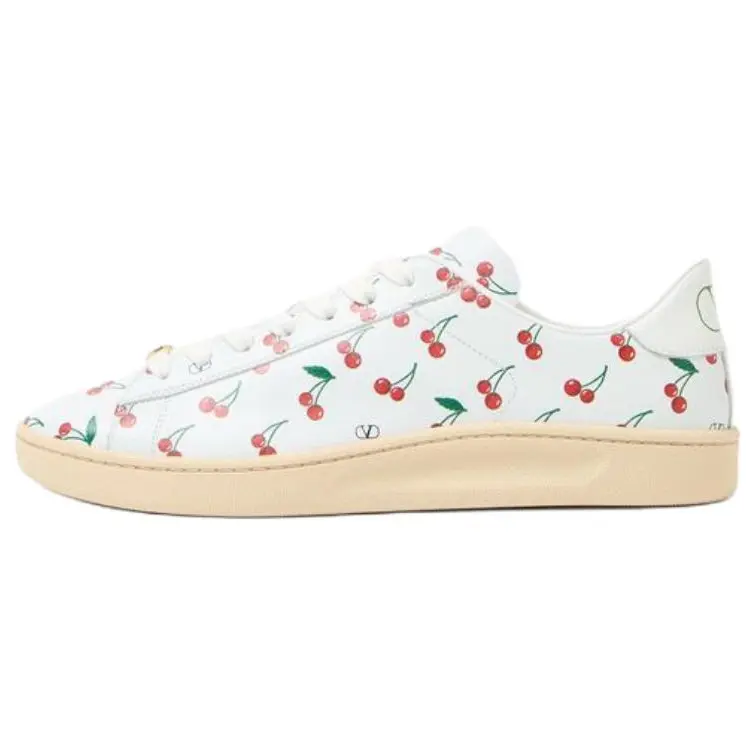 

Valentino Гаравани Ройко белые кеды с вишневым принтом на шнуровке, цвет White