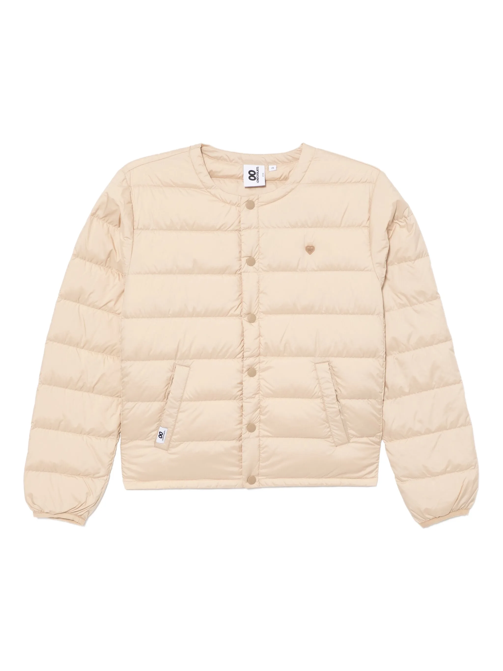 

Пуховик с тисненым логотипом Chocoolate, бежевый