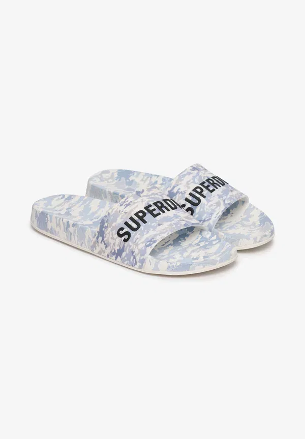 Сланцы Superdry camo print pool sliders, белый камуфляж — фото 2
