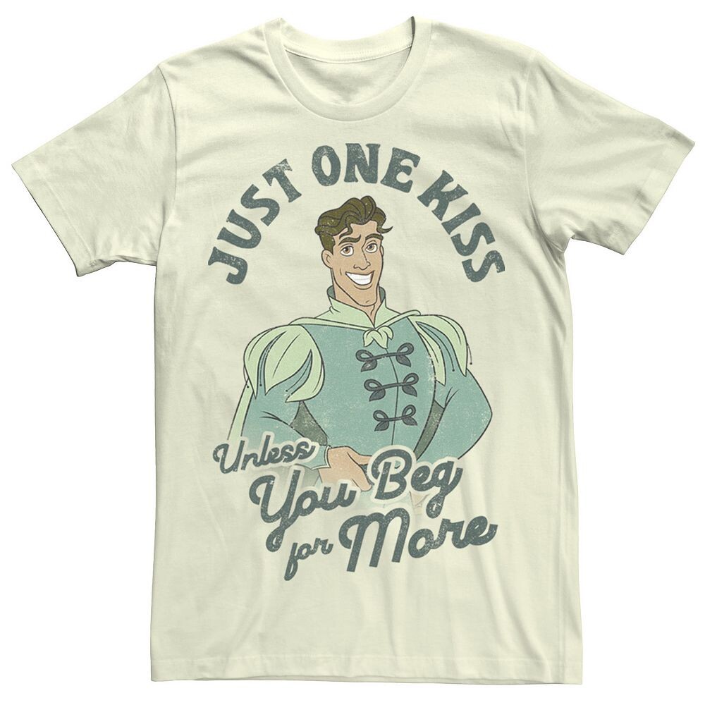 

Мужская футболка с плакатом Just One Kiss Disney's Prince Naveen, цвет Natural