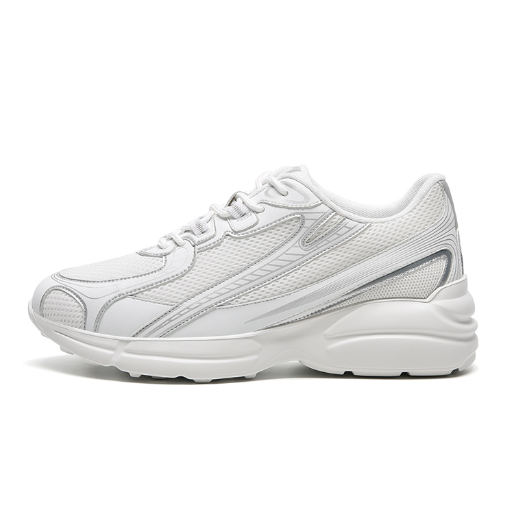 

Износостойкие низкие кроссовки на массивной подошве для мужчин He Jinchang, White Silver[Invisible Hidden Wedge 7Cm]