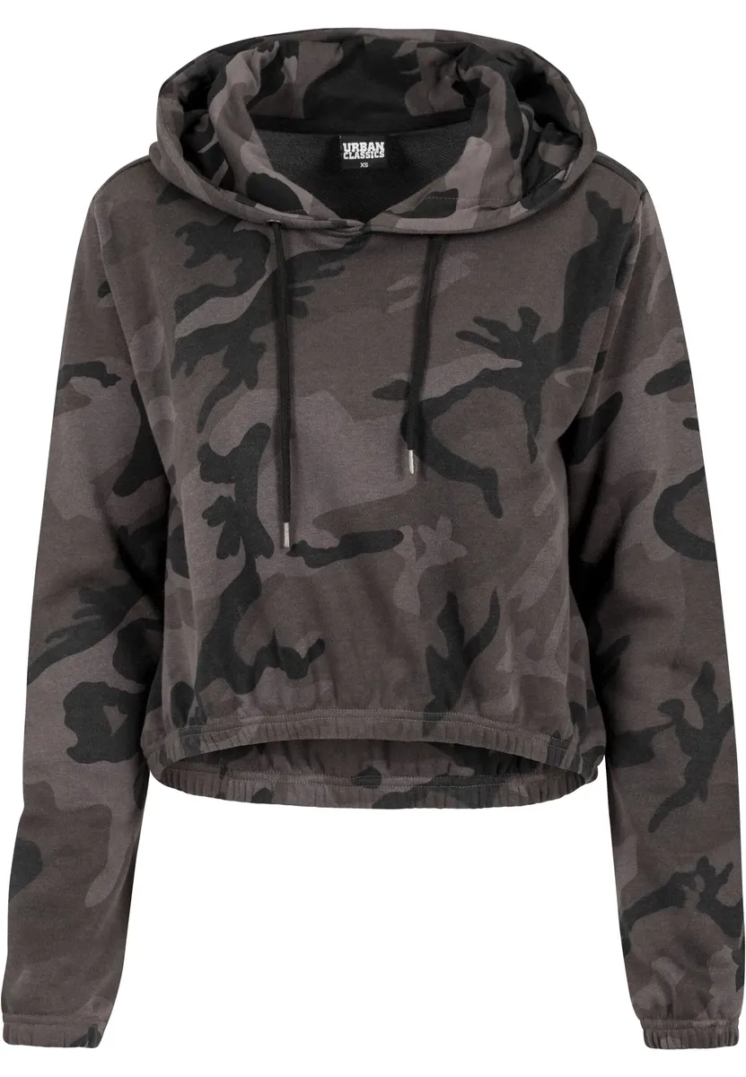 

Свитер с круглым вырезом URBAN CLASSICS " Urban Classics Ladies Ladies Camo Cropped Hoody", цвет Darkcamouflage