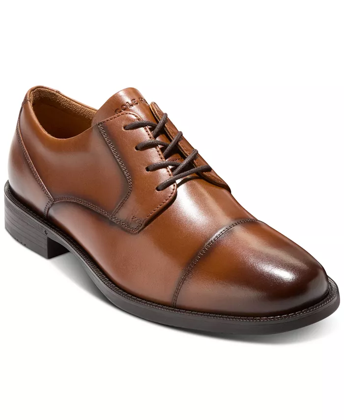 Мужские классические оксфорды Bedford с мыском-кап Cole Haan, коричневый — фото 4