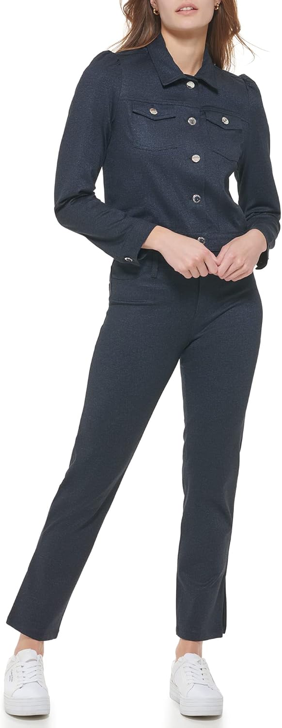 Женская спортивная куртка Calvin Klein Essential из эластичного денима (большие размеры), Med Indigo — фото 2