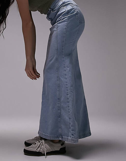 

Джинсовая юбка "рыбий хвост" с завышенной талией Topshop