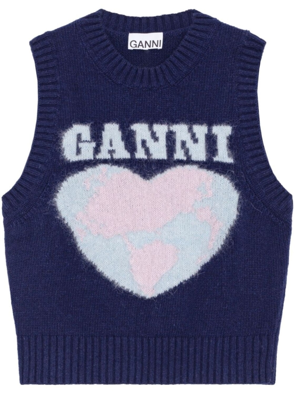 

Топ вязки интарсия GANNI, синий