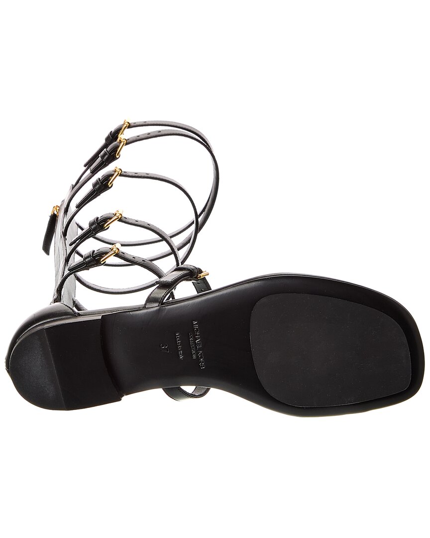 Michael Kors Collection Juliette Leather Gladiator Sandal, черный — фото 4