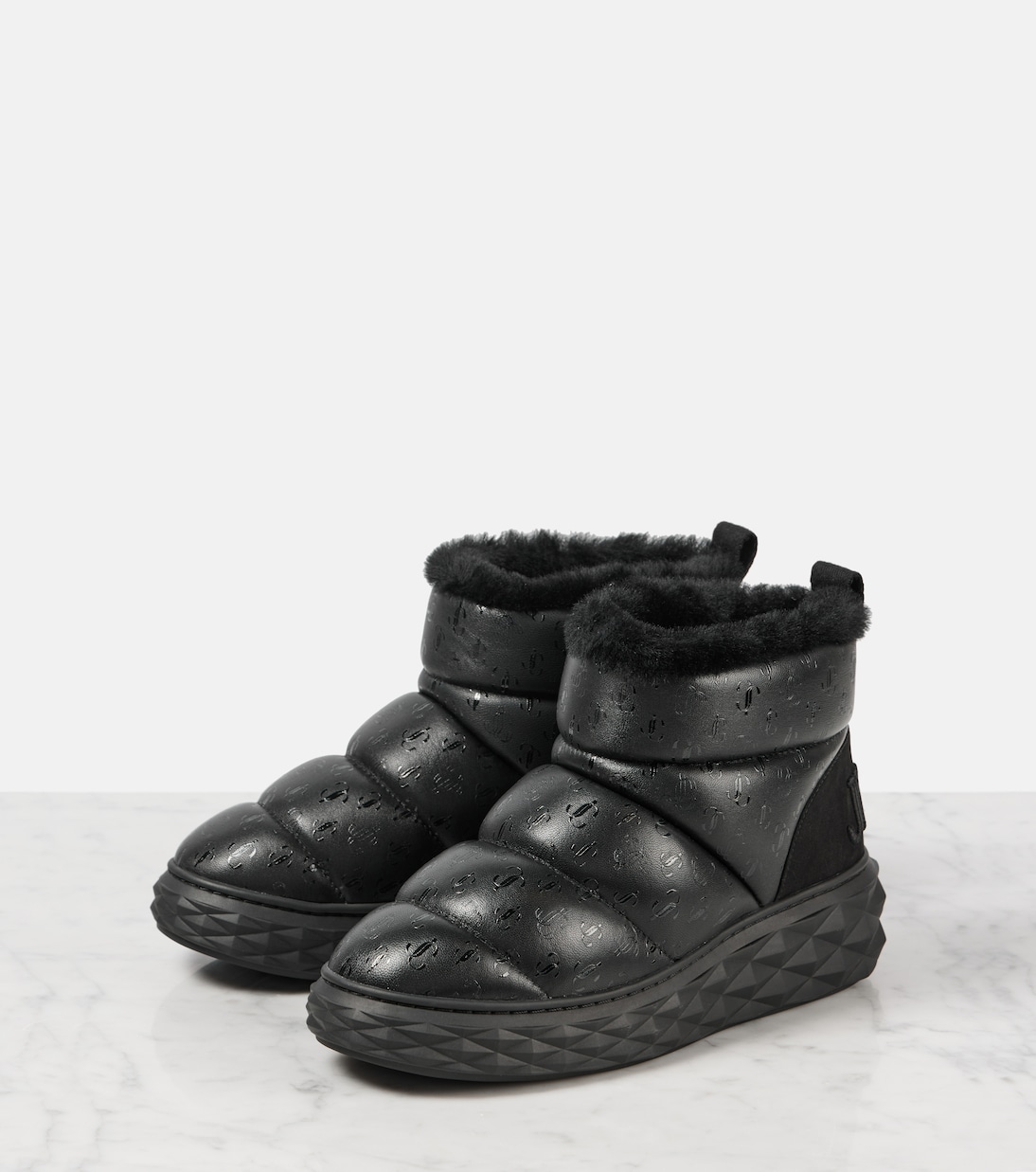 Кожаные зимние ботинки Xan с подкладкой из овчины Jimmy Choo, V Black Mix — фото 4