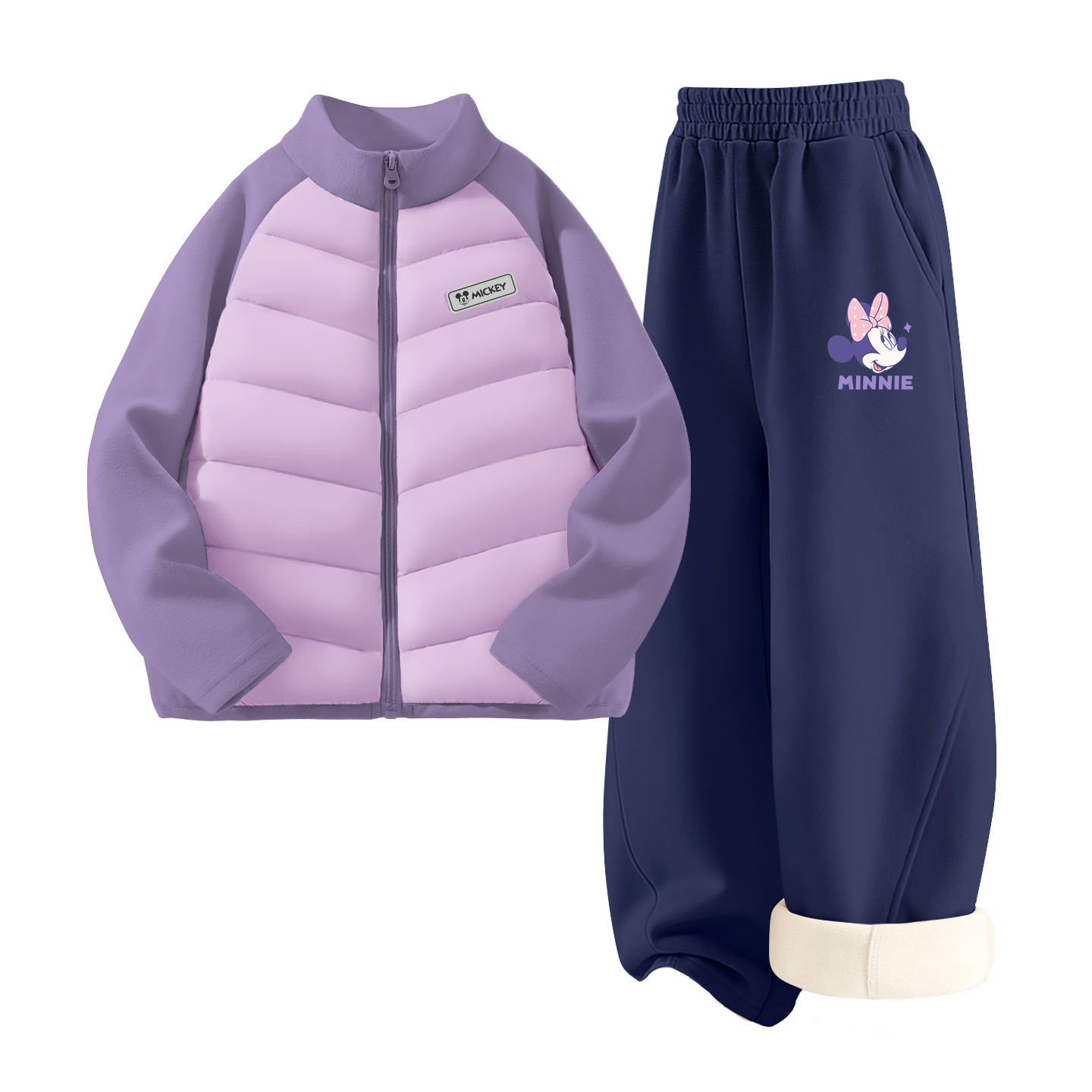 Детский спортивный комплект Casual Sportswear 2 Piece Set Disney, [thickened and fleece-lined]di h square hook-and-loop k фиолетовый+dini knot k черный — фото 3