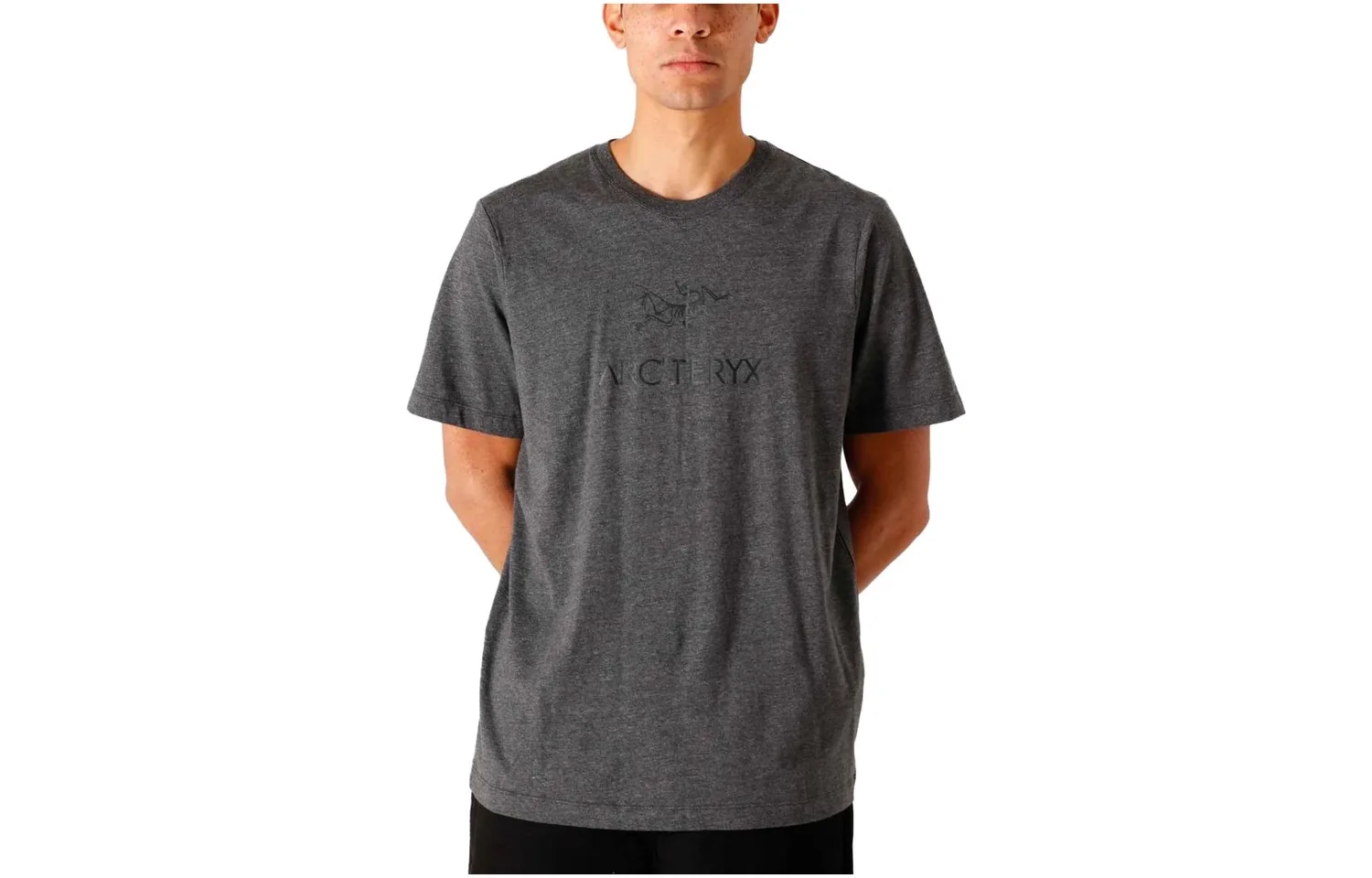 Футболка Emblem с круглым вырезом, прямая посадка Arcteryx, Flight Gray/Pilot Heater