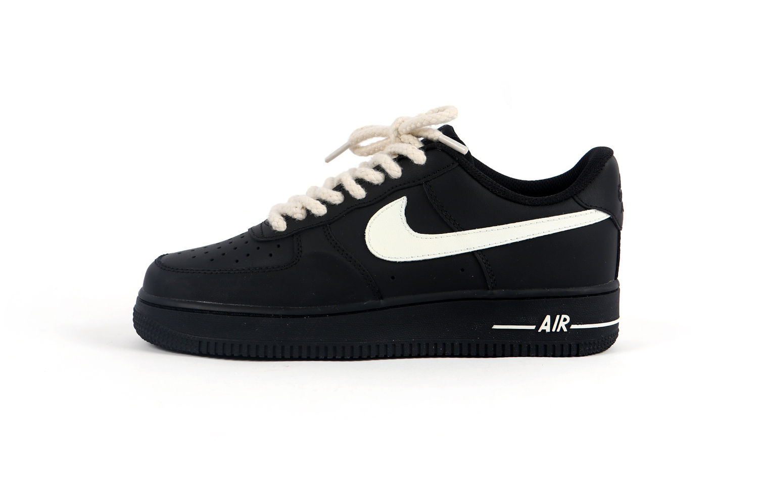 

Nike Кроссовки Air Force 1 нескользящие ударопрочные износостойкие низкие унисекс черно-белые, цвет Black White