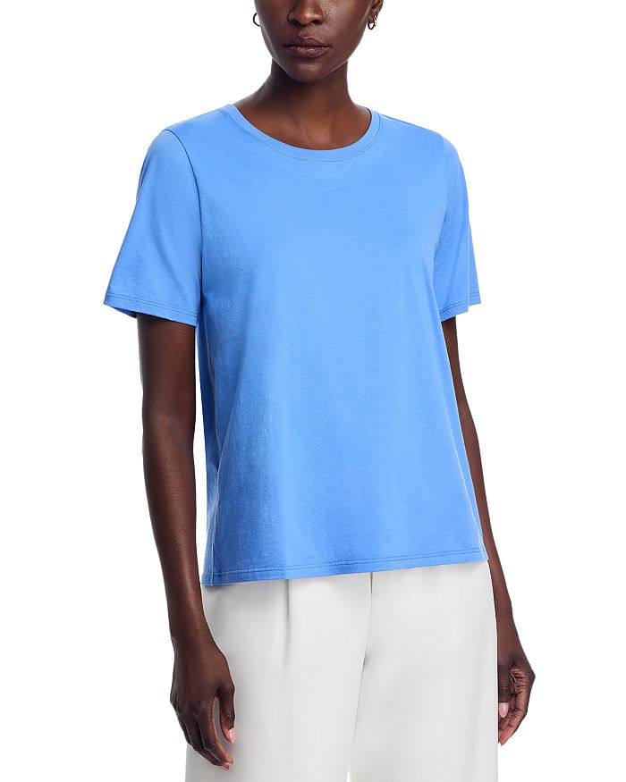 

Футболка с рукавом 3/4 и укороченным кроем Eileen Fisher Plus, синий