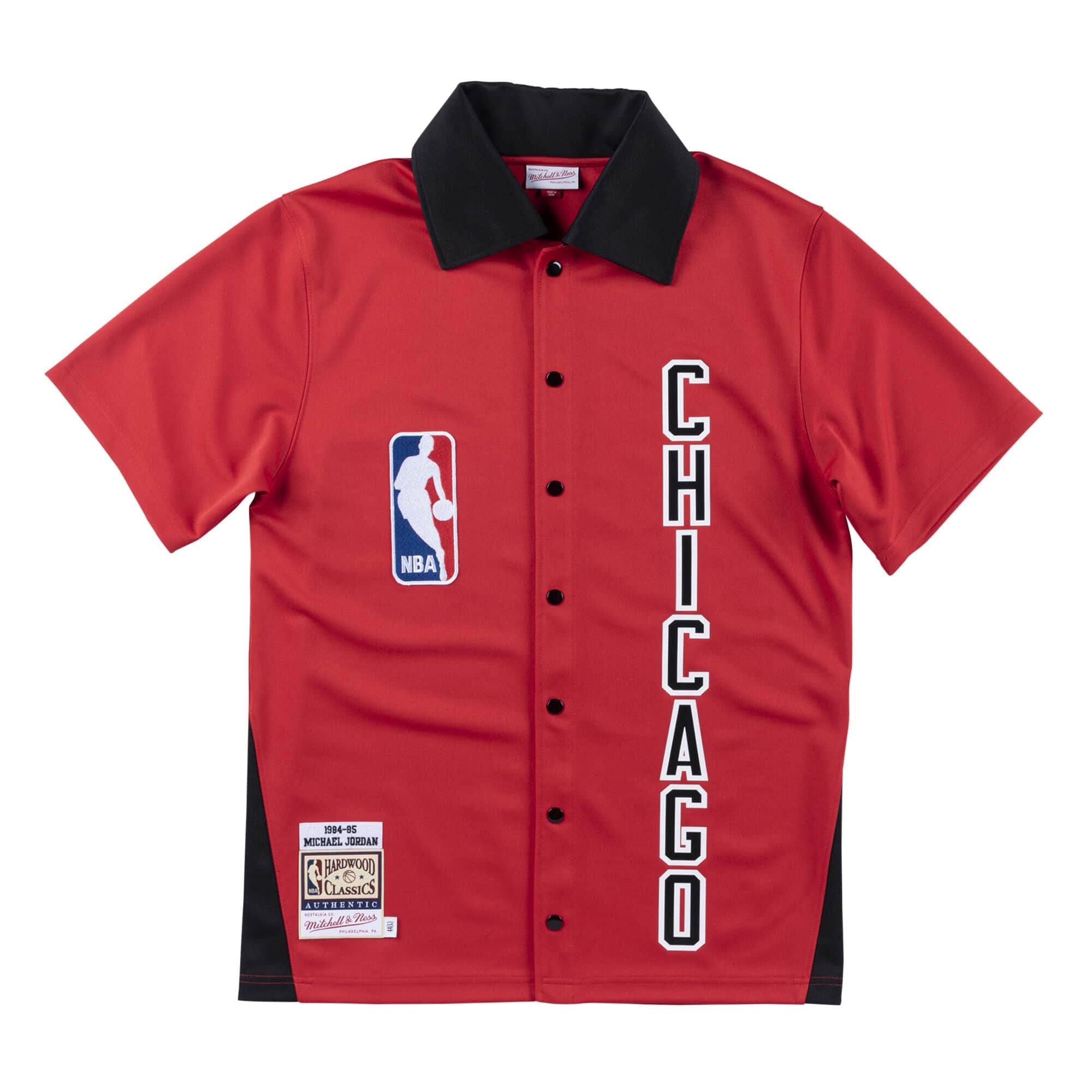

Рубашка Mitchell & Ness NBA Chicago Bulls 1984-85 Authentic Shooting Shirt 'Michael Jordan' ASSHGS18508-CBURED184MJO, красный