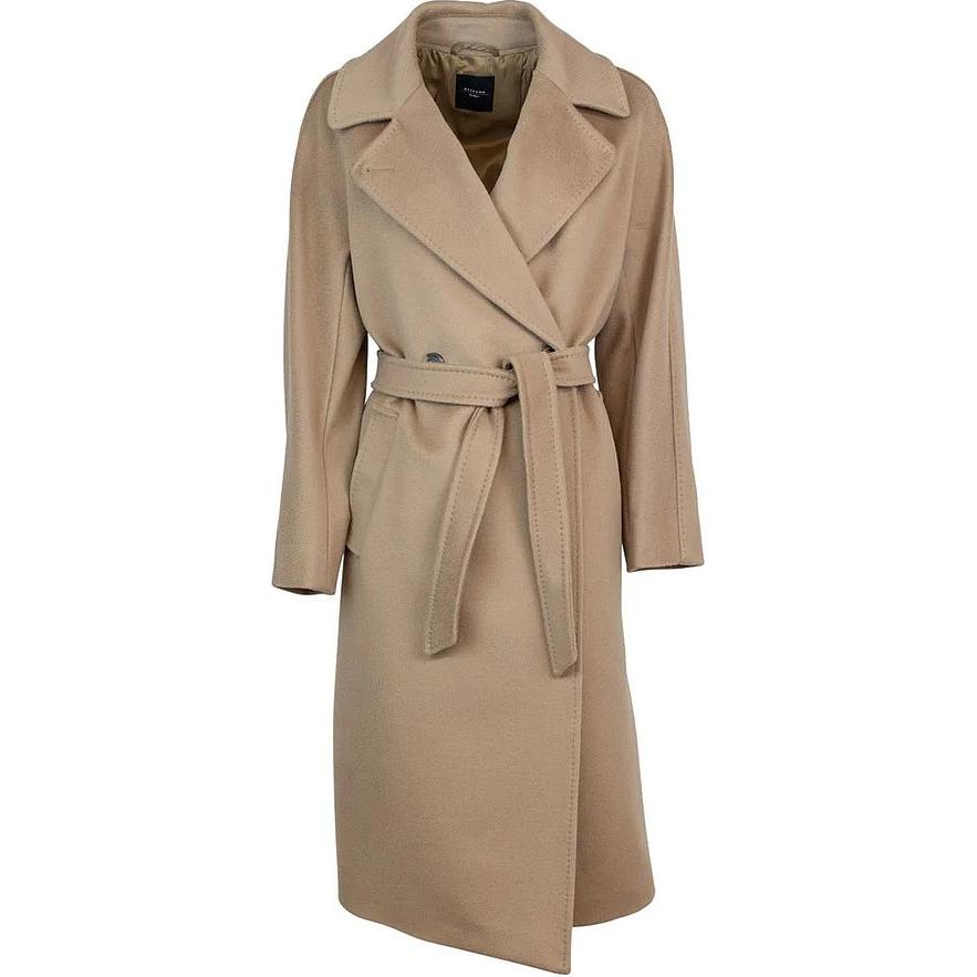 

WEEKEND MaxMara Приталенное длинное пальто, Khaki