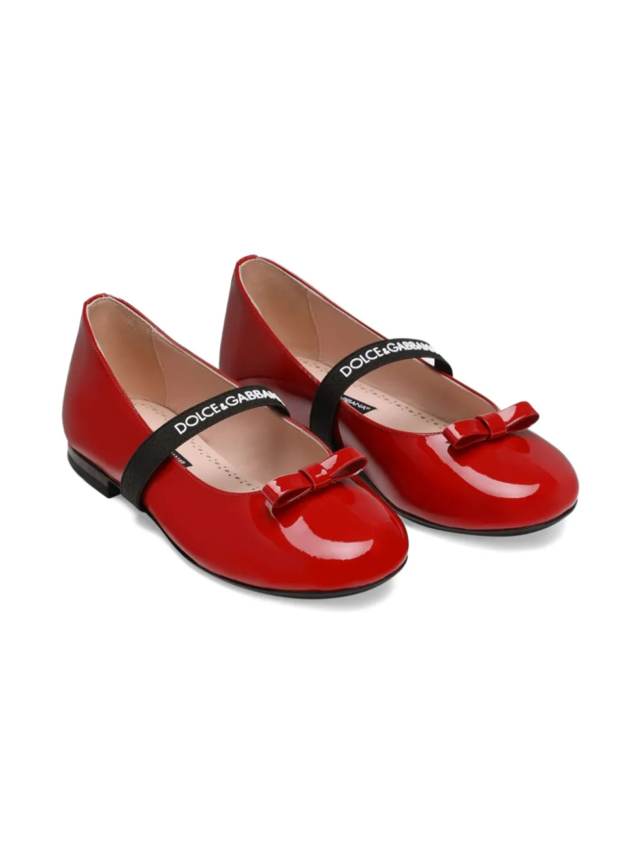 Балетки из лакированной кожи Dolce & Gabbana Kids, красный — фото 3