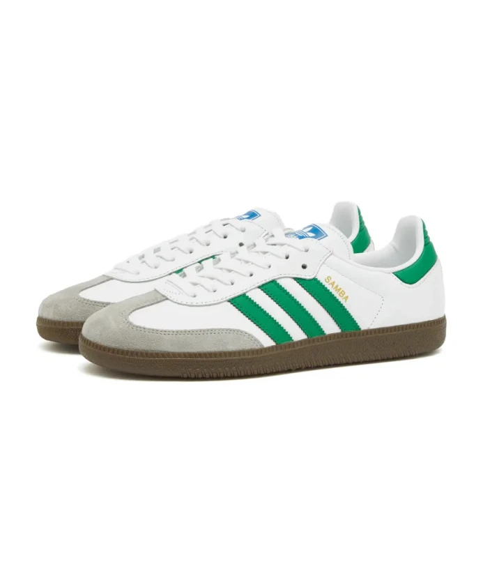 Самба и бело-зеленые кроссовки Adidas Originals, белый — фото 2