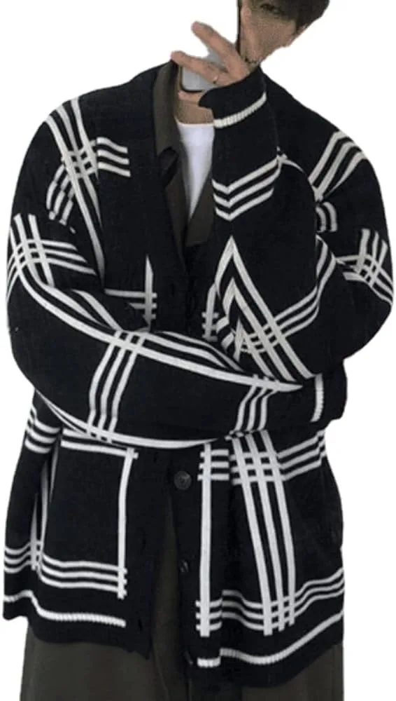 

Полосатый свитер-кардиган в стиле Preppy Academia POHADON