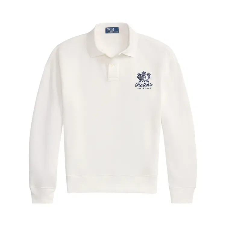 Толстовка с длинными рукавами с графическим принтом Polo Ralph Lauren Island Fleece Knit, белый