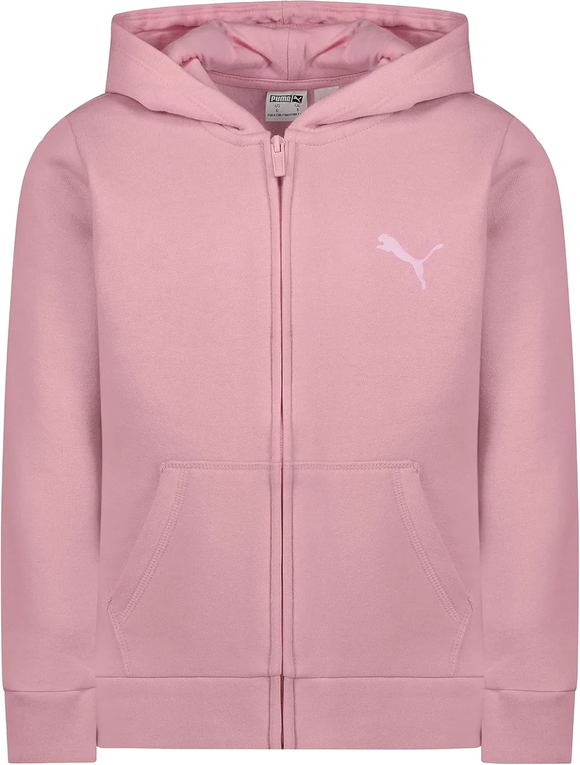 Детская худи на молнии PUMA Core Logo, розовый