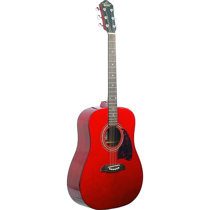 

Акустическая гитара Oscar Schmidt OG2TR Dreadnought Acoustic Guitar, Trans Red