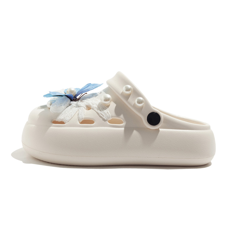 Сабо женские BEIER, White A Pearl Butterfly Clogs